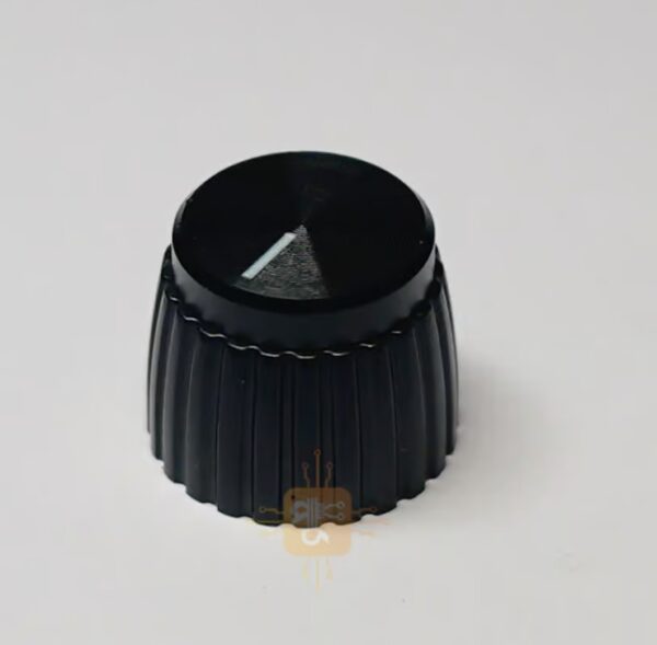 MG Series Potentiometer Knob Black-Black Metal Crown