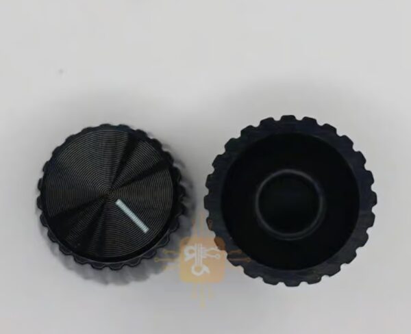 MG Series Potentiometer Knob Black-Black Metal Crown