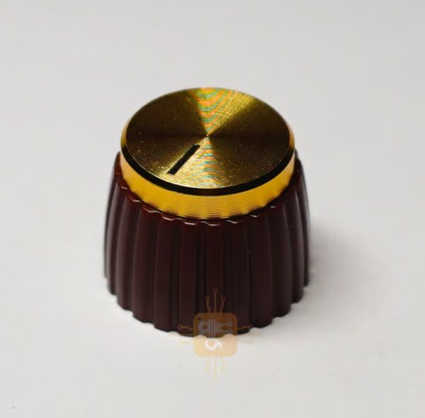 MG Series Potentiometer Knob Brown-Gold Metal Crown
