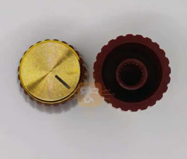 MG Series Potentiometer Knob Brown-Gold Metal Crown