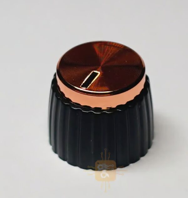 MG Series Potentiometer Knob Rose Gold-Black Metal Crown