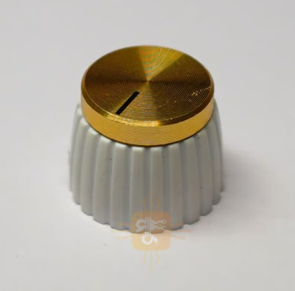 MG Series Potentiometer Knob White-Gold Metal Crown