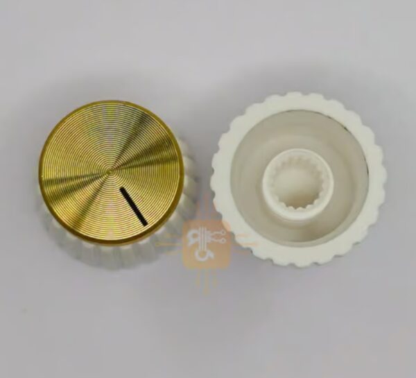 MG Series Potentiometer Knob White-Gold Metal Crown