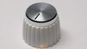 MG Series Potentiometer Knob White-Silver Metal Crown