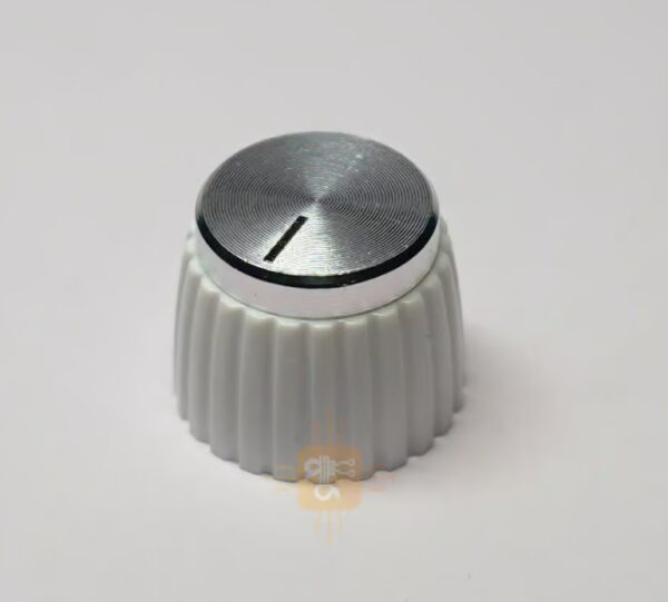 MG Series Potentiometer Knob White-Silver Metal Crown