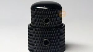Double layer stacked metal knob Black